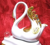 FIGURINA BIBELOU PORTELAN CAPODIMONTE DECOR CRISTALE SWAROVSKI ORIGINALE LEBADA
