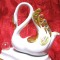 FIGURINA BIBELOU PORTELAN CAPODIMONTE DECOR CRISTALE SWAROVSKI ORIGINALE LEBADA