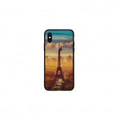 Husa pentru iPhone X Pattern Printing Rock Eiffel Tower foto