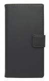 Husa tip carte cu stand universala reglabila (Modern) neagra pentru telefoane cu diagonala de 4 - 4,5inch, Cu clapeta, Piele Ecologica