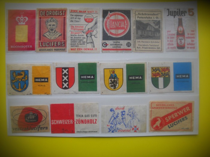 HOPCT LOT NR 60 ,GERMANIA,BELGIA,, OLANDA -14 ETICHETE VECHI CHIBRITURI-FILUMENIE-