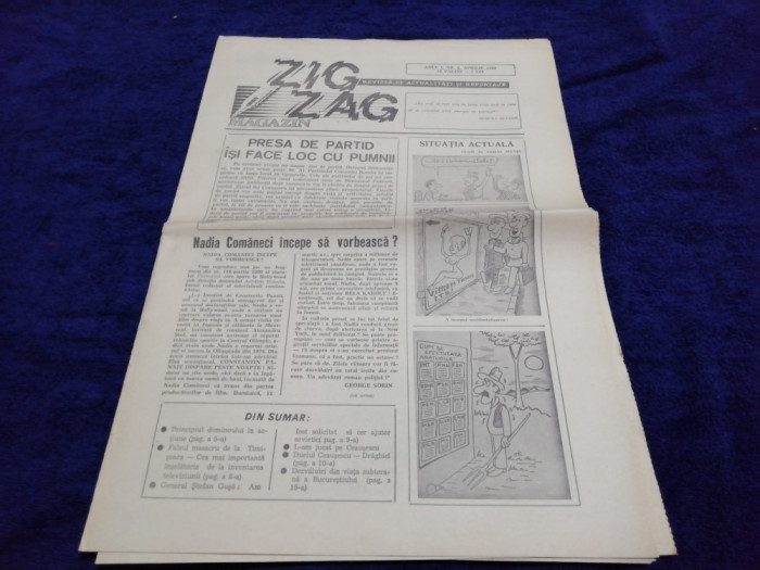 REVISTA ZIG ZAG MAGAZIN NR 6 APRILIE 1990
