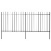 VidaXL Gard de grădină cu v&acirc;rf tip suliță din oțel, 359x150 cm, negru 277630
