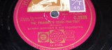 PLACA GRAMOFON / PATEFON. HIS MASTER&quot;S VOICE THE PRISONER&quot;S SONG FOX TROT