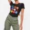 Tricou dama negru - Circle - 2XL