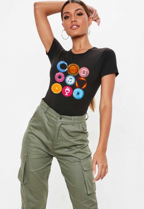 Tricou dama negru - Circle - S