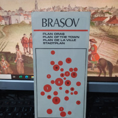 Brașov, Plan oraș, hartă și text în 4 limbi, Oficiul Național de Turism 1970 109