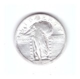 Moneda SUA 25 cents/centi 1920, uzata, curata, an ilizibil