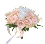 Buchet mediu personalizabil cu trandafiri si floarea miresei (Roz, Alb), Eventissimi&reg;