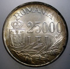 R.160 ROMANIA MIHAI I 25000 LEI 1946 XF/AUNC