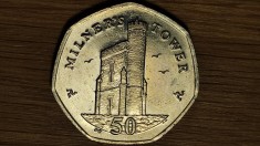 Isle of Insula Man -moneda de colectie exotica- 50 pence 2015 AU- Milner&#039;s Tower