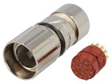 Conector M23 Mufă Femelă 17-Pin Lipire Cablu Drept Aurit 7A