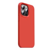Husa compatibila cu apple iphone 14 pro, matte efect, camera ultra safe, htpmag, rosu
