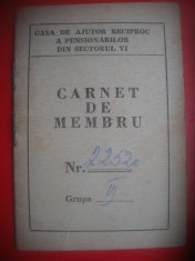 HOPCT CARNET DE MEMBRU CAR CASA DE AJUTOR RECIPROC PENSIONARI SECT VIBUCURESTI - ROMANIA