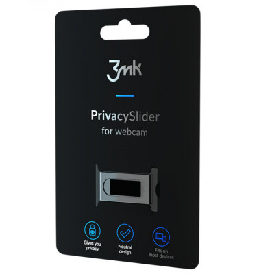 Protectie camera web 3MK PrivacySlider, 0.95mm, Universal, Negru foto