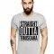 Tricou barbati gri cu text negru - Straight Outta Timisoara - XL
