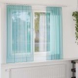 Gossi perdele voile cu bucle 2 buc turcoaz 140x140 cm