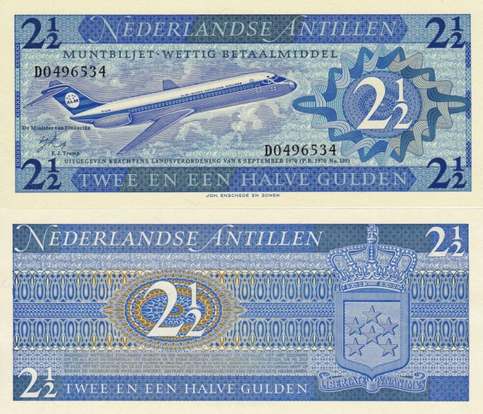 ANTILELE OLANDEZE 2 1/2 gulden 1970 UNC!!!