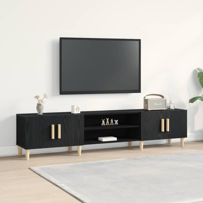 vidaXL Cabinet TV Stejar negru 180 x 31.5 x 40 cm Lemn compozit 862817