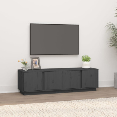 Comodă TV, gri, 140x40x40 cm, lemn masiv de pin foto