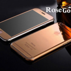 Folie Sticla iPhone 6 iPhone 6s Tuning ROSE GOLD Oglinda Fata+Spate Tempered Glass Ecran Display LCD