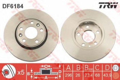 Disc frana RENAULT MEGANE III Hatchback (BZ0) (2008 - 2016) TRW DF6184 foto