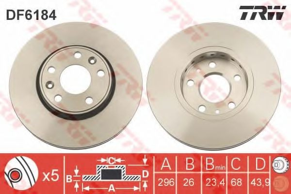 Disc frana RENAULT MEGANE III Hatchback (BZ0) (2008 - 2016) TRW DF6184