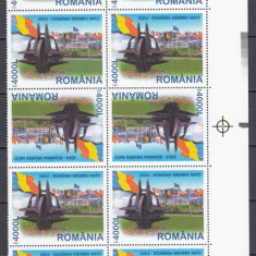 2004 LP 1633 a LP 1633 e ROMANIA MEMBRA NATO BLOC 10 TIMBRE CU 2 TETE-BECHE MNH