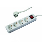 Prelungitor electric cu 4 prize, cablu 3 m, 1.5 mm si intrerupator