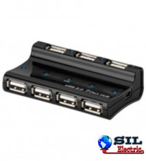 HUB USB 2.0 cu 7 porturi negru foto