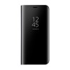 Husa pentru Samsung Galaxy S10 Plus - Flip Mirror tip Carte, Capac translucid, Neagra, Universal