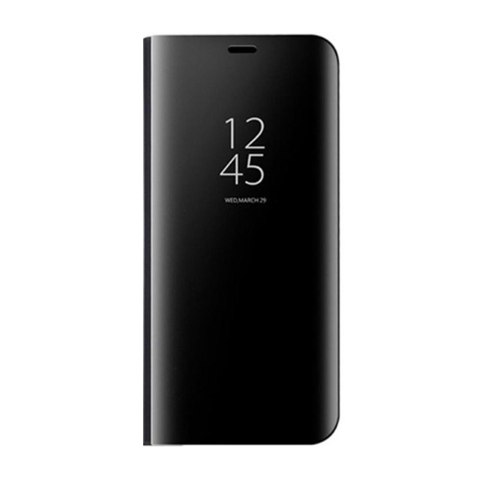 Husa pentru Samsung Galaxy S10 Plus - Flip Mirror tip Carte, Capac translucid, Neagra