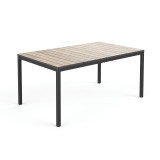 Porto nova 160 masă de grădină din plastic lemn de frasin-grafit