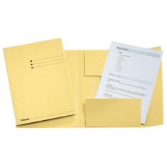 Dosar tip plic , carton, 100% reciclat, certificare Blue Angel, reciclabil, A4, 250 coli, Esselte galben