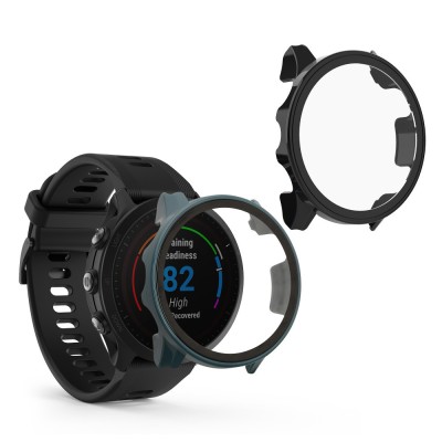 Husa Kwmobile pentru Garmin Forerunner 955 Solar, Verde/Negru, Plastic, 59312.02 foto