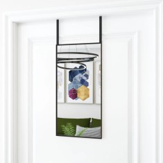 vidaXL Oglindă pentru ușă, negru, 30x60 cm, sticlă și aluminiu 327403