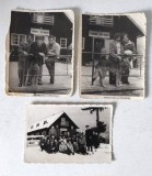 Lot 3 fotografii vechi anii 50 Cabana Trei Brazi, Amintire din Predeal, 8.5x6cm