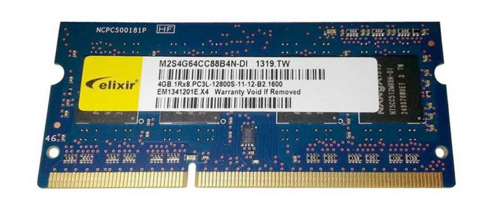 Memorie Laptop Elixir 4GB 1600Mhz PC3L 1.35V M2S4G64CC88B4N