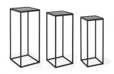 Cumpara ieftin Set 3 masute fier negru Nucleos 24x24x65 cm, 28x28x70 cm, 31x31x75 cm