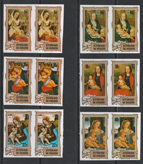 Burundi 1973 - Craciun x2 6v IMPERF MNH