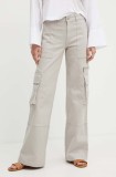 MAX&amp;Co. pantaloni femei, culoarea gri, drept, high waist, 2426136021200