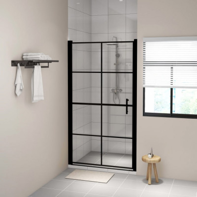 vidaXL Ușă de duș, negru, 100 x 178 cm, sticlă securizată foto