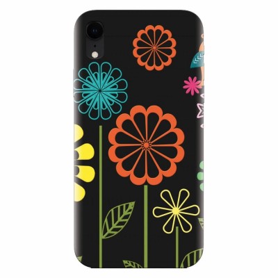 Husa silicon pentru Apple Iphone XR, Colorful Spring Birds Flowers Vectors foto