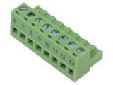 Regletă de conexiuni deconectabilă verde LUMEL 6-13