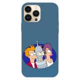 Husa compatibila cu Apple iPhone 15 Pro Max, Viceversa, model Futurama characters , Silicon, TPU, Transparent, Carcasa