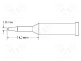 V&Atilde;&cent;rf conic alungit 1mm pentru sta&Aring;&pound;ie de lipit METCAL