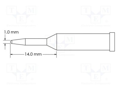 V&amp;Atilde;&amp;cent;rf conic alungit 1mm pentru sta&amp;Aring;&amp;pound;ie de lipit METCAL foto