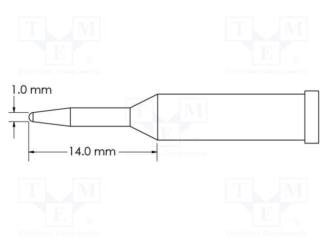 V&Atilde;&cent;rf conic alungit 1mm pentru sta&Aring;&pound;ie de lipit METCAL