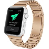 Cumpara ieftin Curea iUni compatibila cu Apple Watch 1/2/3/4/5/6/7, 44mm, Steel Belt, Rose Gold