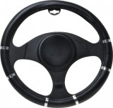 Husa volan Chrome Ring Black, material cauciucat, diametru 37-39cm Kft Auto, AutoMax Polonia